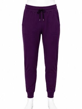Zyia Active Unwind Joggers Plum Purple High Rise Lounge Pants Large L